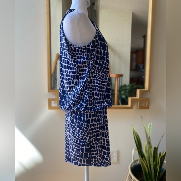 Cache navy white halter mini dress with metal choker - Picture 2 of 12